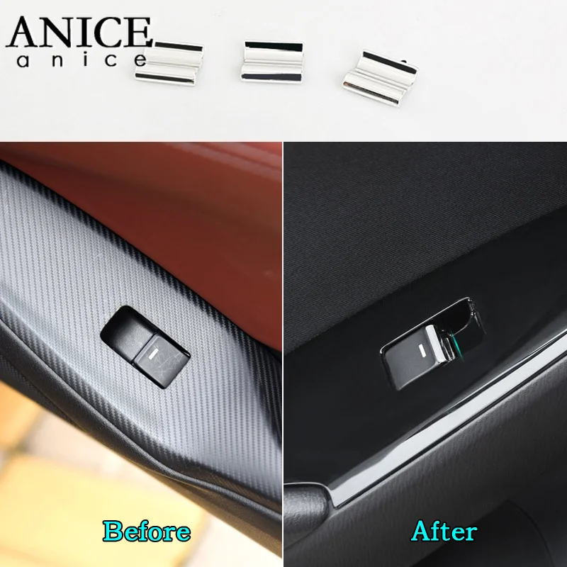 

fit For Mazda MX-5 CX5 2016-2018 stainless steel Window Lift Switch Sequins Trims Cover Chrome