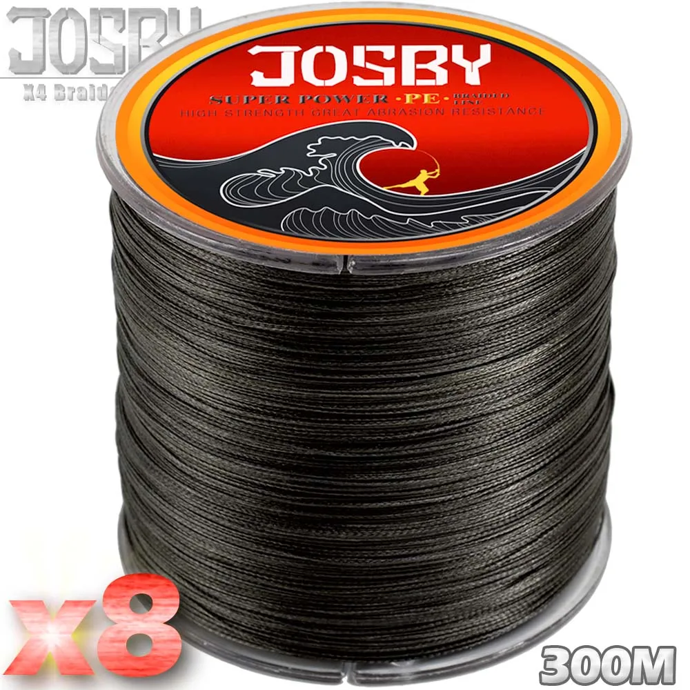 JOSBY 300M 500M 1000M  8 Strands  PE  Braided Fishing Line Multifilament Super Strong Fishing Line Multicolour Sea Fishing Line