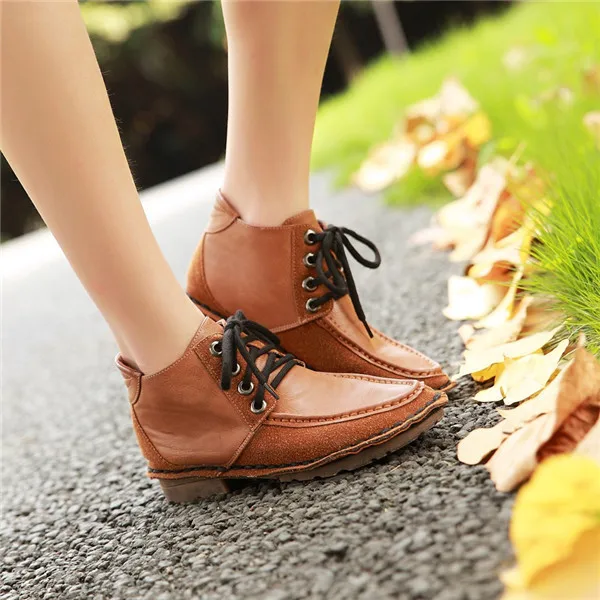 

2015 summer new british style round-toe  lace-up women pumps low heel women pumps Comfortable and breathable women shoes E3569