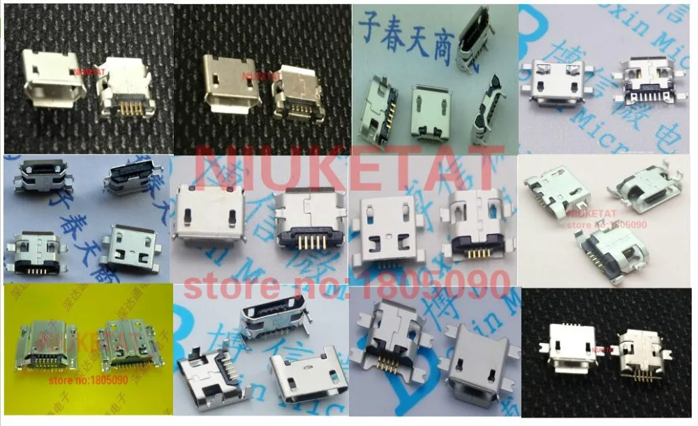 120 шт. 10 в каждой для 12 типов Micro USB 5pin jack разъем micro usb порт sockect samsung Lenovo Huawei ZTE HTC|usb
