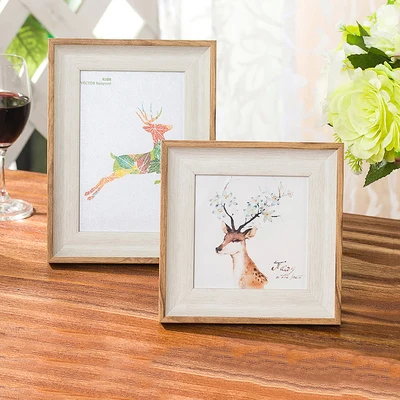 

1pc Retro picture frame simple DIY wall photo frame wood frames Home decoration Children's album baby frame Memories