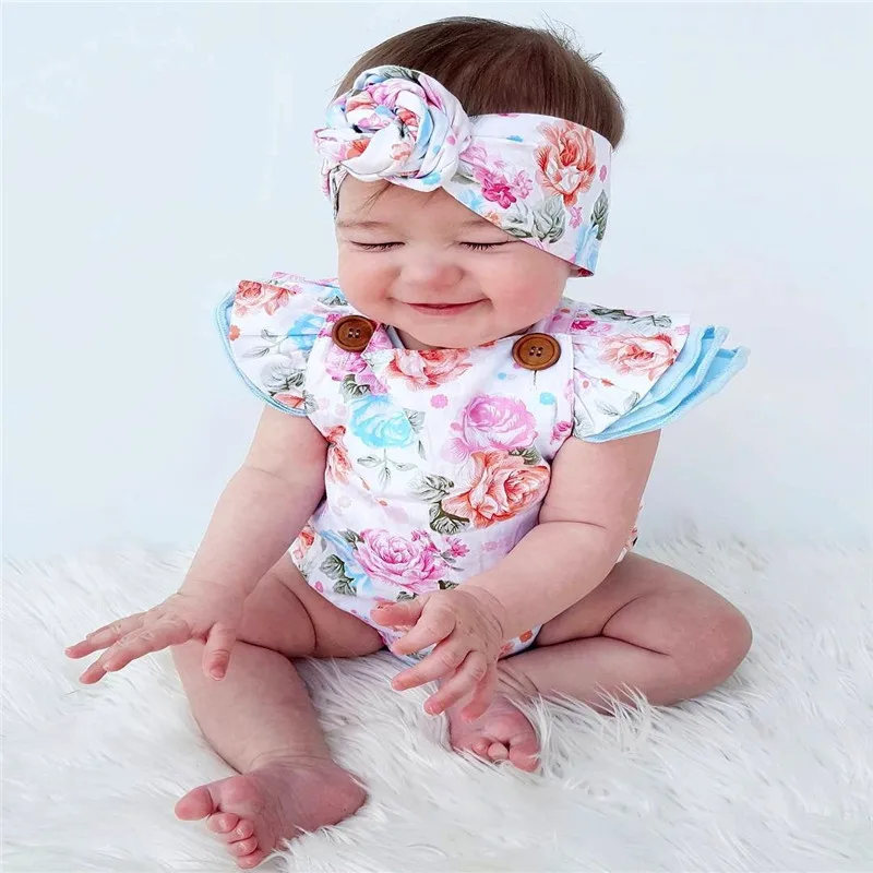 2 шт. детский летний комбинезон с цветочным принтом|baby girls clothing|baby girlbaby girl fashion |