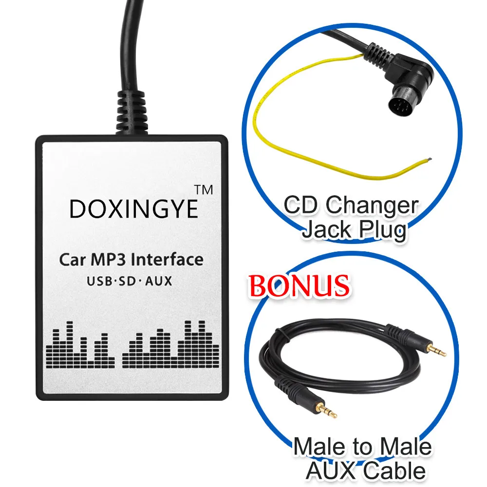 Doxingye, Автомобильный USB, SD AUX CD изменение адаптер цифровой музыки автомобилей Mp3 конвертер для Volvo hu-серия C70 S40/60/80 V70 Интерфейс