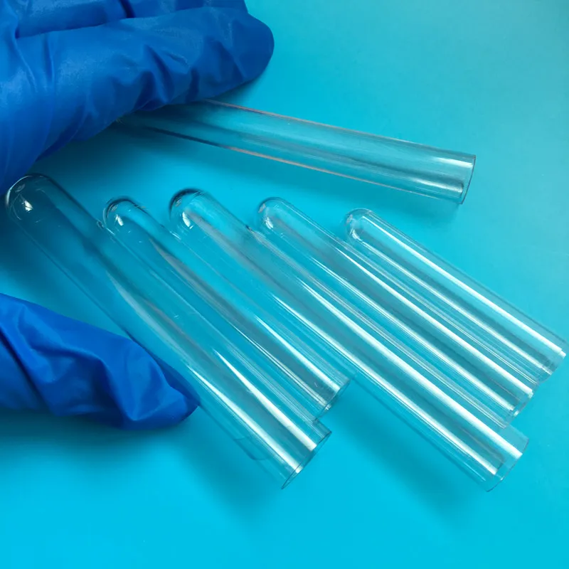 

50pcs/pack12x100mm Best Price Transparent Laboratory Clear Plastic Test Tubes Vials With Cork stopper School Lab Supplies