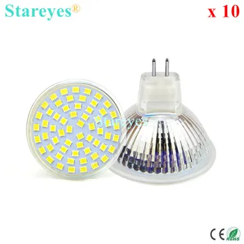 通販 10 ピース 2835 3528 SMD 60 LED 4 ワット MR16 (DC12V) LED スポットライトランプダウンライト電球 Led ランプつり電球スポットライト照明