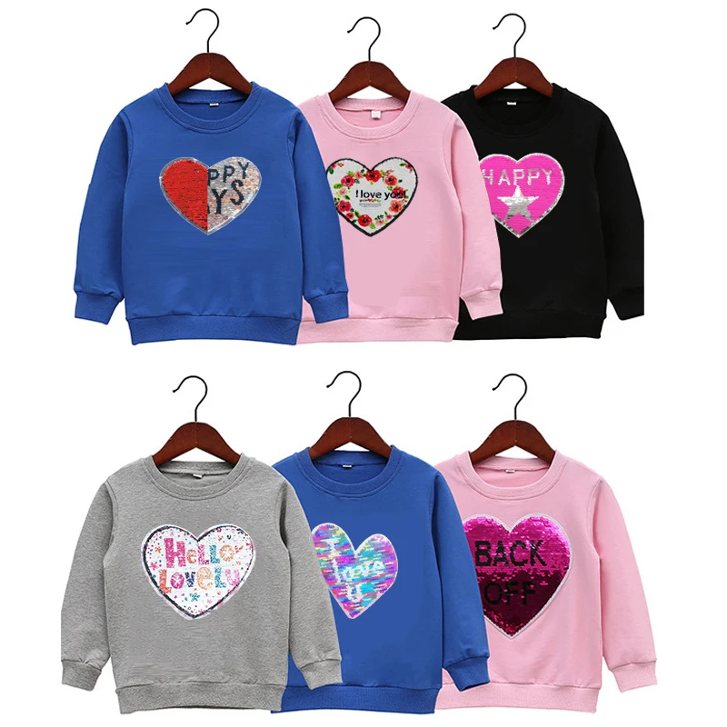 Sudadera con capucha que cambia de Color para niña, ropa para niña, sudaderas con capucha para niño invierno para niña, sudadera con apliques lentejuelas - AliExpress Madre y