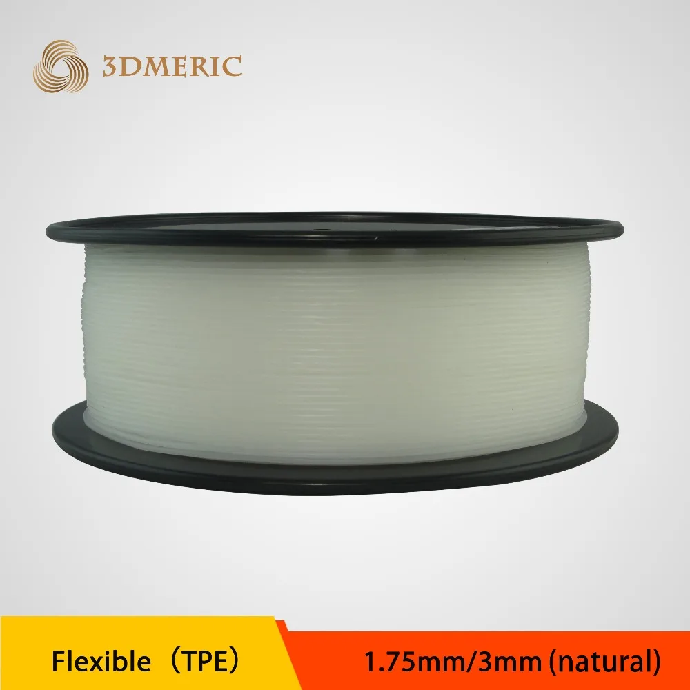 

Natural color flexible strong Elastic TPE  3D 1.75  printing filament for industrial / desk printer free shipment