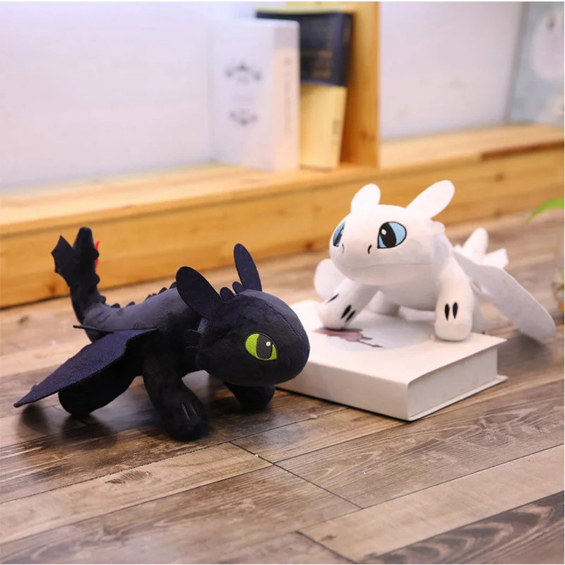 

35cm Toothless light Fury How to Train Your Dragon 3 Toys Anime Figure Night Fury Dragon Plush Doll Toys Toys For Children Kids