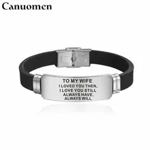 Браслет Canuomen To My Wife Lost Without You Love You Always браслеты из нержавеющей стали подарки для жены силиконовые браслеты