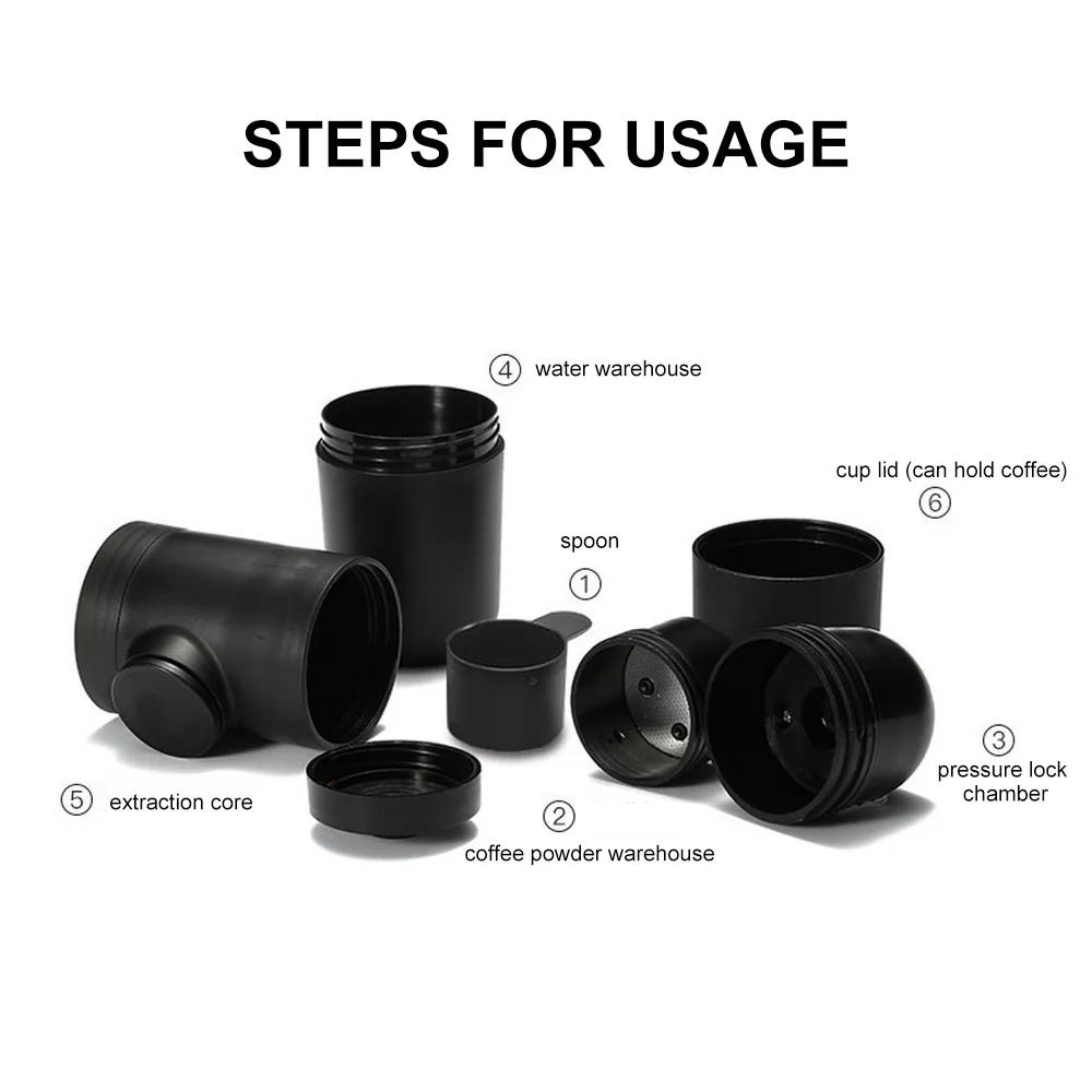  70ml Cafetera Expreso Coffee Maker Expresso Minipresso Handpress Portable Powder Coffee Machine Man