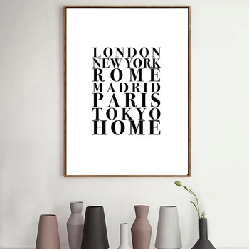 

World Famous City's Name London New York Poster Canvas Paintings Posters Prints Wall Art Picture for Living Room Home Decor