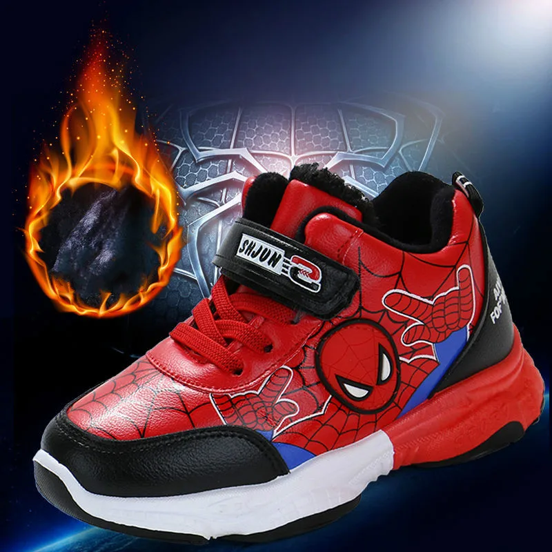 

Juyouki Kids Winter Casual Shoes for Boys Girls Spiderman Outdoor Sport Trainers Children Snow Cotton Shoes Fur Warm Sneakers