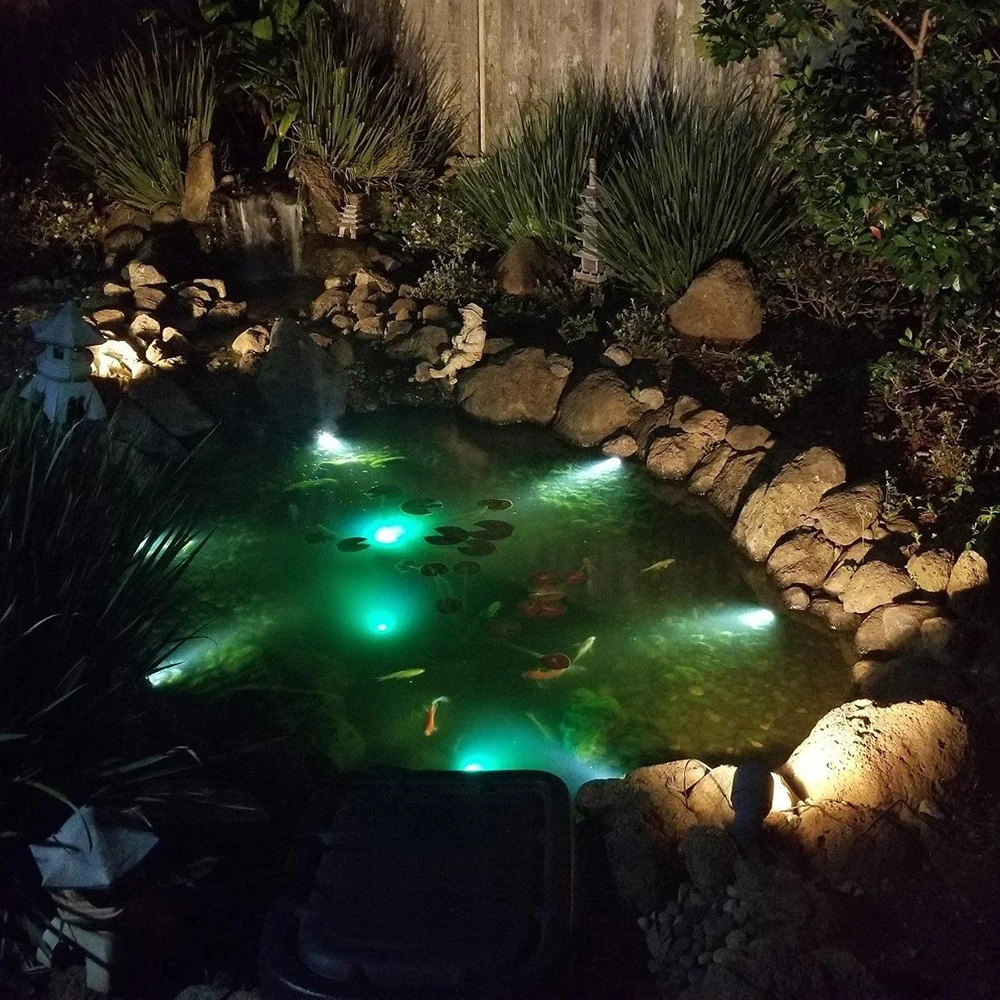 Solar Powered Underwater Light Multicolor Submersible Pond Spotlights Waterproof Landscape Lamp for Outdoor Garden Pool decor