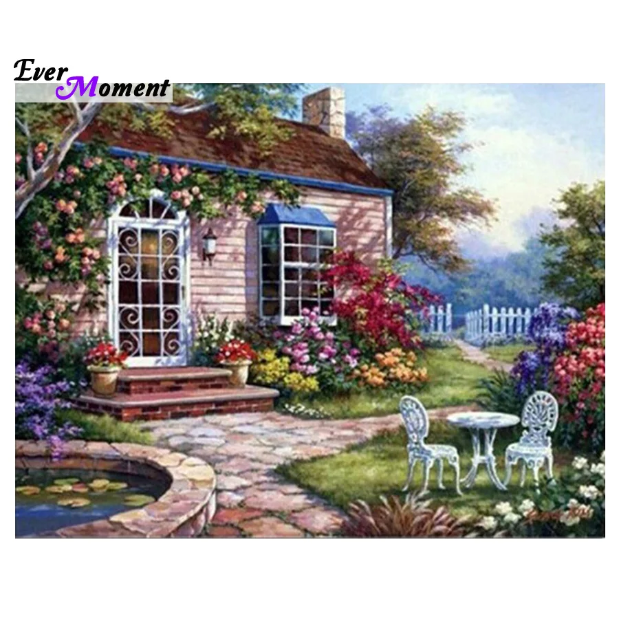 

Garden scenic diy diamond painting wall sticker diamond mosaic cross stitch needlework diamond embroidery Home Decoration ASF240