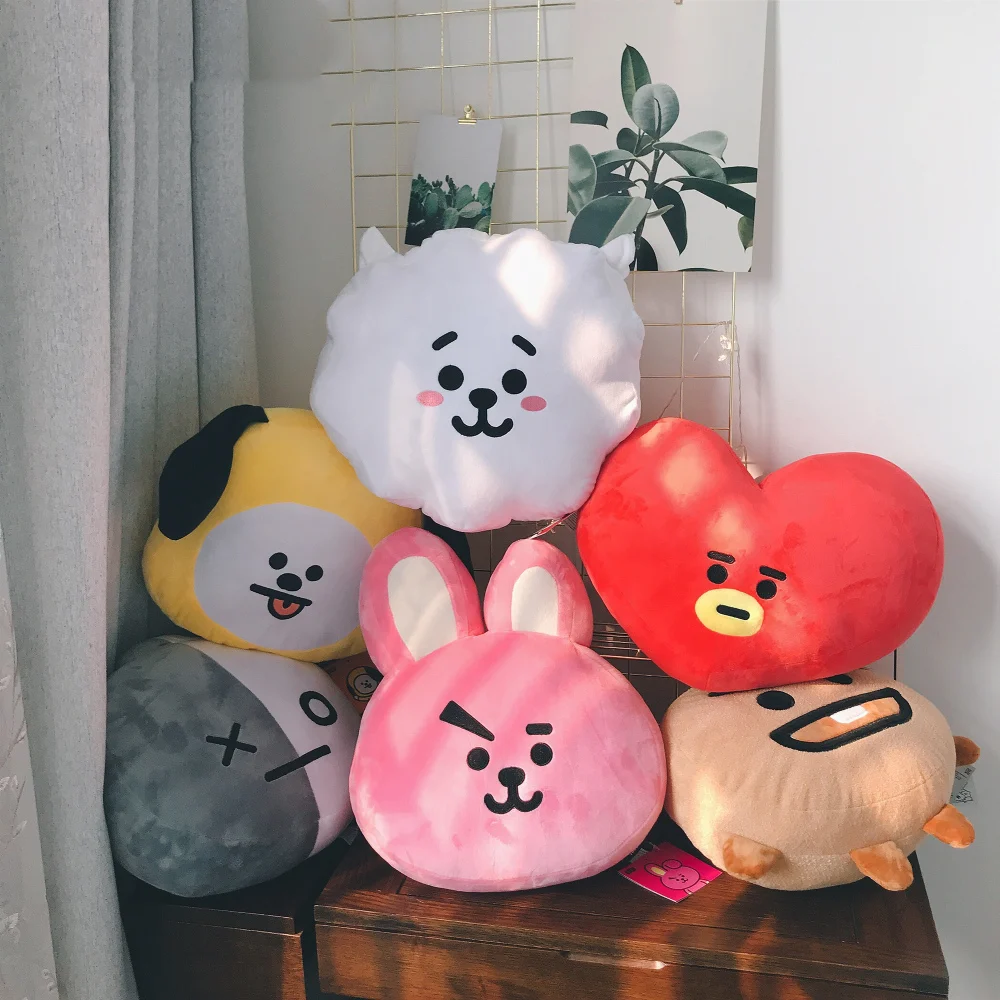 

1pc 35cm Bangtan Boys Plush Pillow Sofa Cushion TATA VAN COOKY Present Toys Children Baby Birthday Gift