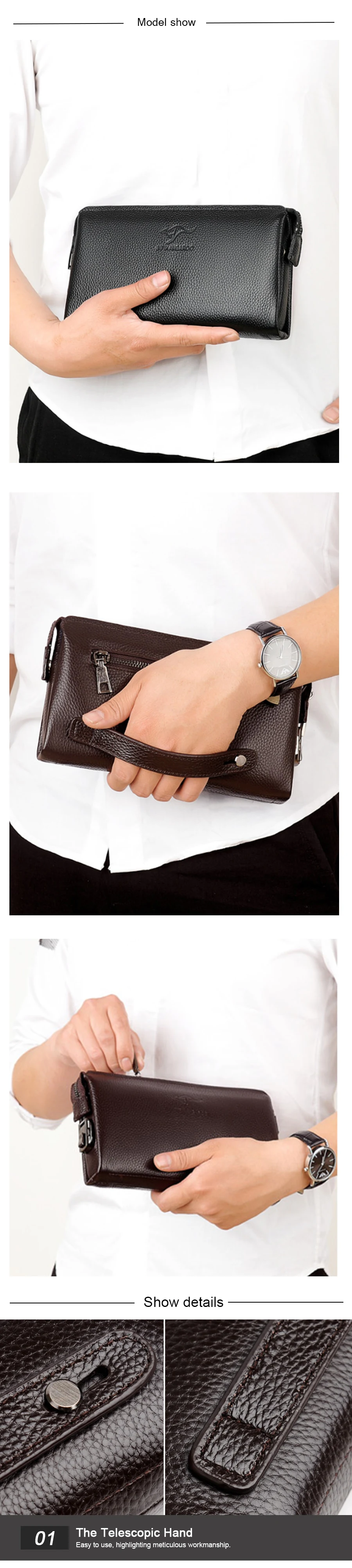 2018 Pria Pria Kulit Sapi Asli Tas Tangan Fashion Baru Kualitas 1 01 1 02 1 03 1 04 1 05