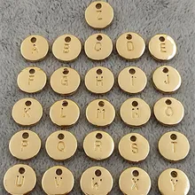 Высокое качество 26 шт./компл. Двусторонняя Круглый цвет серебристый, Золотой Цвет Алфавит A-Z буквенный ярлык Подвески штамп очаровательные инициалы для изготовления ювелирных изделий