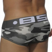 85 marca Sexy homens cueca Camuflagem impresso calcinhas de Algodão homens calcinha calzoncillos hombre deslizamento cueca Gay Pênis