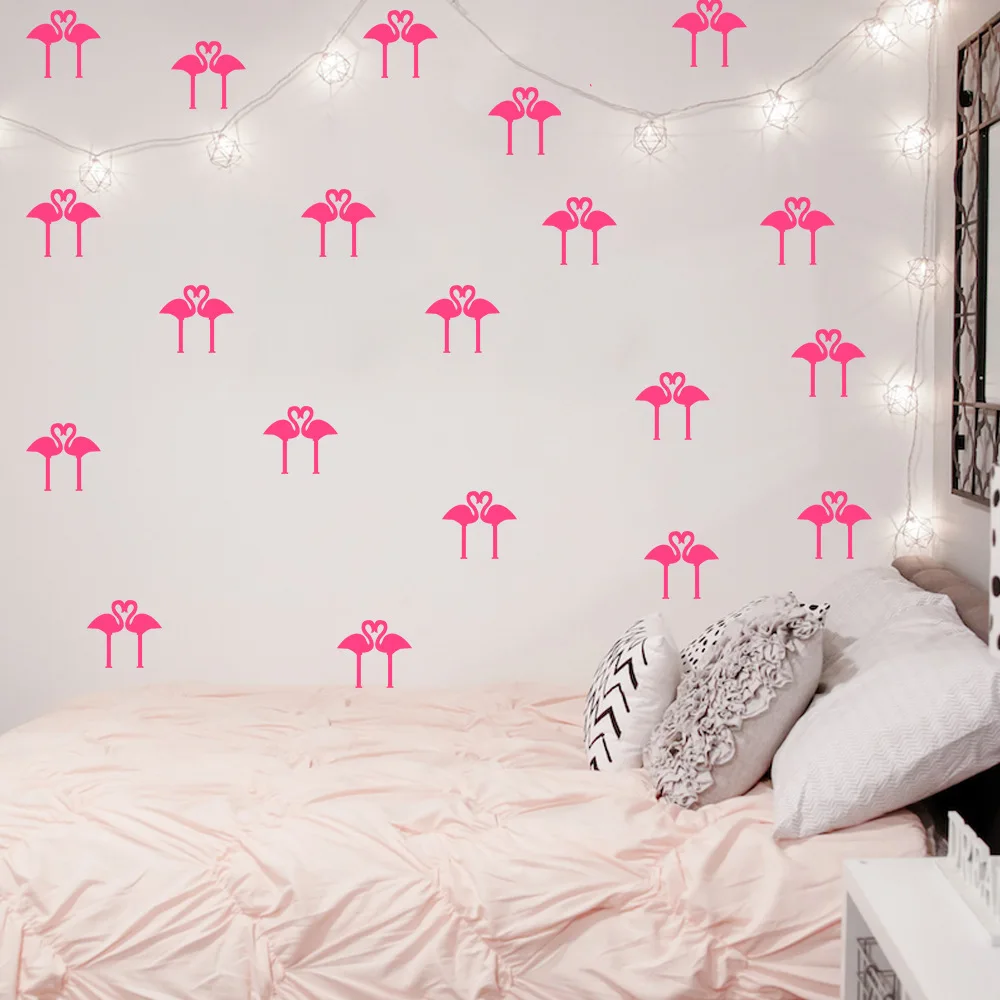 Heart-Shaped Flamingo Wall Decal Sticker Art Decor Creative Kids Room Removable Sticke Vinyl Carving Bird T170312 | Дом и сад