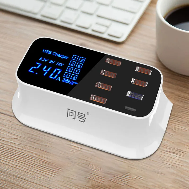 

8 Port USB Fast Charger TYPE C & QC 3.0 Quick Charge Socket Wall Phone Charger for iPhone 5 6 7 8 X Xs XR Samsung S7 S8 S9 Plus