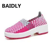 BAIDLY Женские туфли-лодочки обувь кроссовки на танкетке обувь; повседневная обувь без шнуровки на Туфли без каблуков задники, обувь на толстой резине; Мокасины