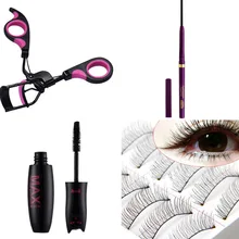 Акция! Профессиональный бровей Enhancer Накладные ресницы Щипцы для завивки ресниц Тушь для ресниц Макияж Косметика комплект составляют Инструменты