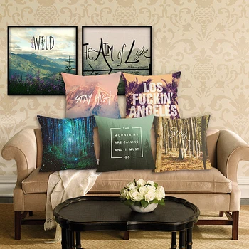

New Arrival Writing View Cushion Covers Cartoon Linen Throw Pillow Cover Decorative Pillow Case Home Decor 45x45cm Cushion Case