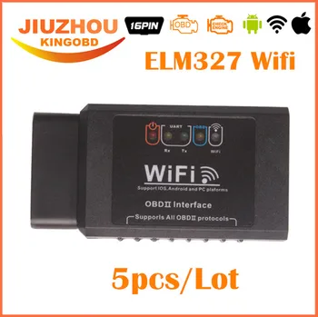 

5PCS 2017 High Quality ELM327 Wifi Scanner Auto OBD2 Diagnostic Tool ELM 327 WIFI OBDII Scanner Wireless For Both Android / IOS