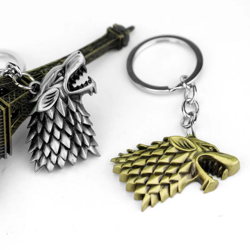 

HBO Game of Thrones House Stark Head 3D Metal Keyring Keychain Game of Thrones Logo Keyring