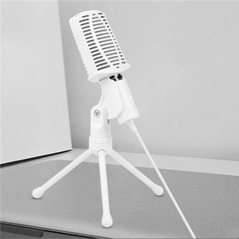 USB Студийный конденсаторный микрофон для записи музыки звук Foley аудио белый микрофон для YouTube видео