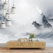 Beibehang пользовательские 3d Обои фреска скандинавский абстрактный туман лес волк пейзаж обои для гостиной papel де parede росписи