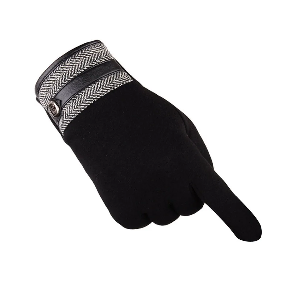 Мужские зимние Термические перчатки из хлопчатобумажной смеси, теплые плотные перчатки с полными пальцами, роскошные варежки на пуговицах, мужские военные, зимние@ py