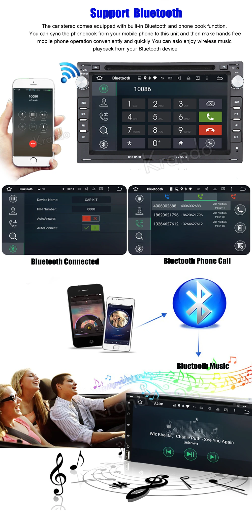 Cheap Krando 7" Android 9.0 car navigation for Passat B5 For Golf 4 For Polo FOR Bora audio radio gps dvd player multimedia system 3