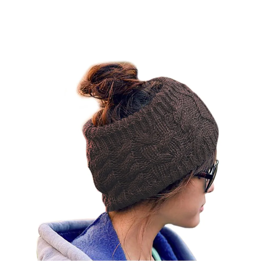 

Women Cotton Knitted Chic Caps Women Knitted Empty Skull Beanie Warm Hat Femme Winter Casual Snow Fashion Cap 01B0554
