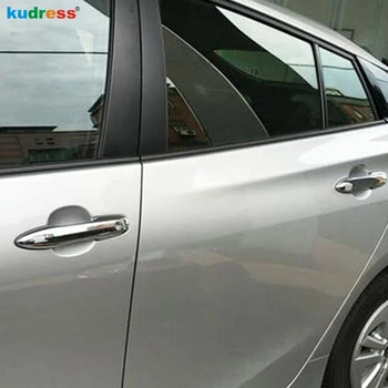 

For TOYOTA PRIUS 2016 2017 ABS Chrome Door Handle Catch Cover with smart key hole Molding Surround Frame Trim auto model