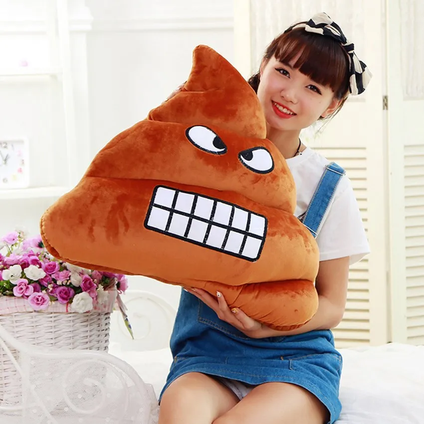 

New Arrival Cute Cushion Soft Plush Emoji Smiley Emoticon Poo Shape Throw Pillow Toy Doll