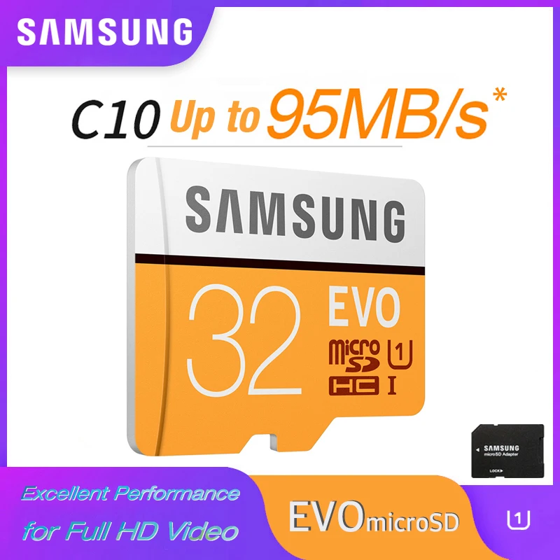 

SAMSUNG EVO Micro SD 128GB 64GB U3 Memory Card 32GB U1 Flash Card SD/TF MicroSDHC/MicroSDXC for SmartPhone