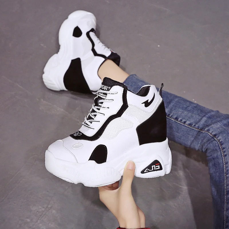 New 2019 Fashion Spring Women Sneakers Breathable Mesh Platform Wedge Heels Shoes 11CM Casual Shoes Woman Zapatillas Deportivas New 2019 Fashion Spring Women Sneakers Breathable Mesh Platform Wedge Heels Shoes 11CM Casual Shoes Woman Zapatillas Deportivas