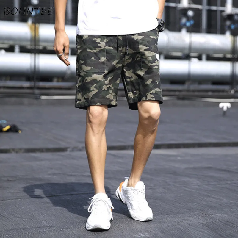 Мужские шорты, летние, камуфляжные, до колена, на шнурке, мужские, свободные, средняя, повседневные, с принтом, дышащие, мужские брюки, повседневные, шикарные, универсальные