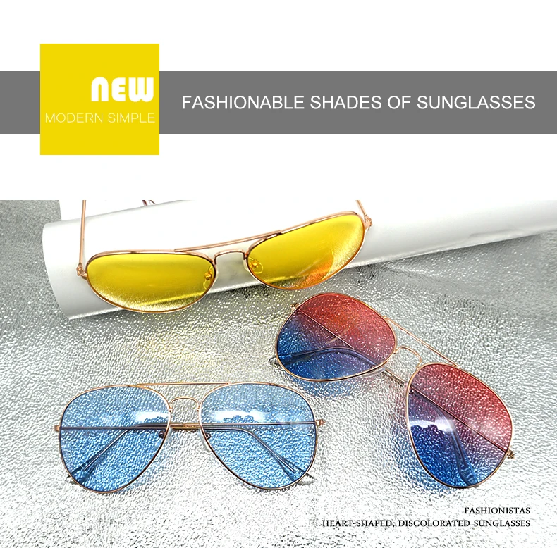 MINIMUM Clear Pink Sunglasses Women Men Ocean Transparent Sun Glasses Candy Color Eyewear Pilot Toad Yellow Lens Glasses Anti-UV1 (6)