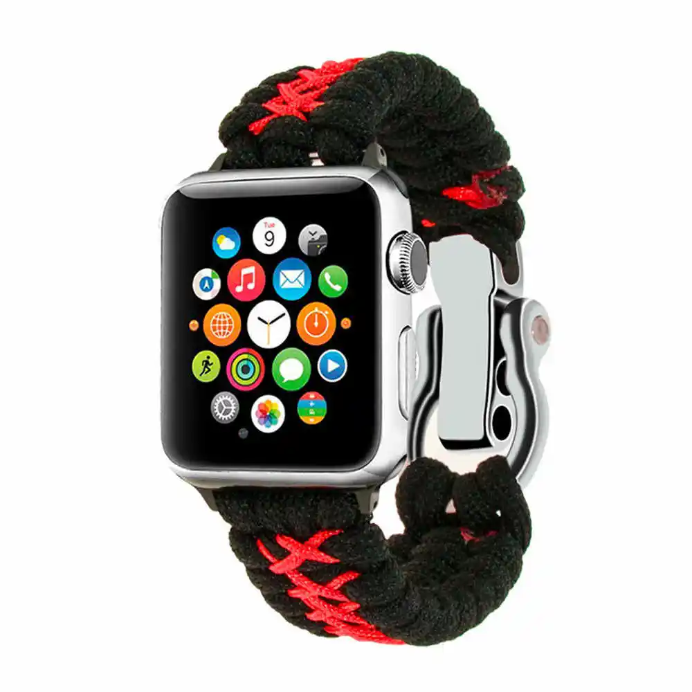 Для iWatch серии 4/2/1 браслет для выживания нейлоновый ремешок на запястье с прочной