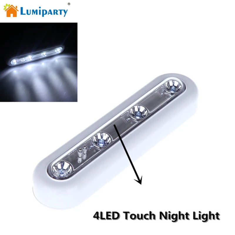 Lumiparty Light Touch DIY палки на 4-светодиодный сенсорный нажмите легкий толчок светодиодный свет ночи для шкафов /складское помещение