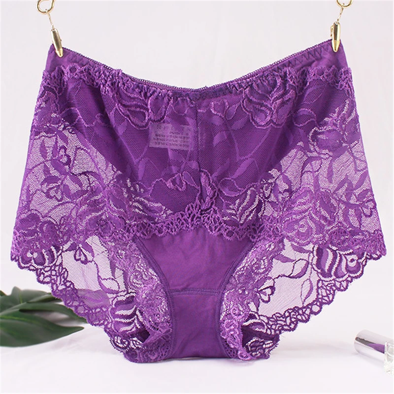 high waist panties New sexy ladies panties high waist lace large size cotton bottom female briefs comfortable breathable quality underwear women cotton panties for women