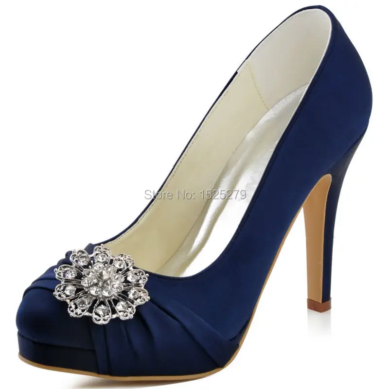 EP2015 PF Navy blue Evening Women Bridal Party Platforms High Heel 4