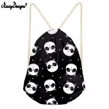 NOISYDESIGNS 3D Lovely Panda Pattern Printing Men Drawstring Bag Women Mochila Infantil Kids Girls Cute Animal School Backpacks