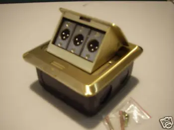 

Copper Metal 3x XLR Male Recessed Stage Cable Box 656