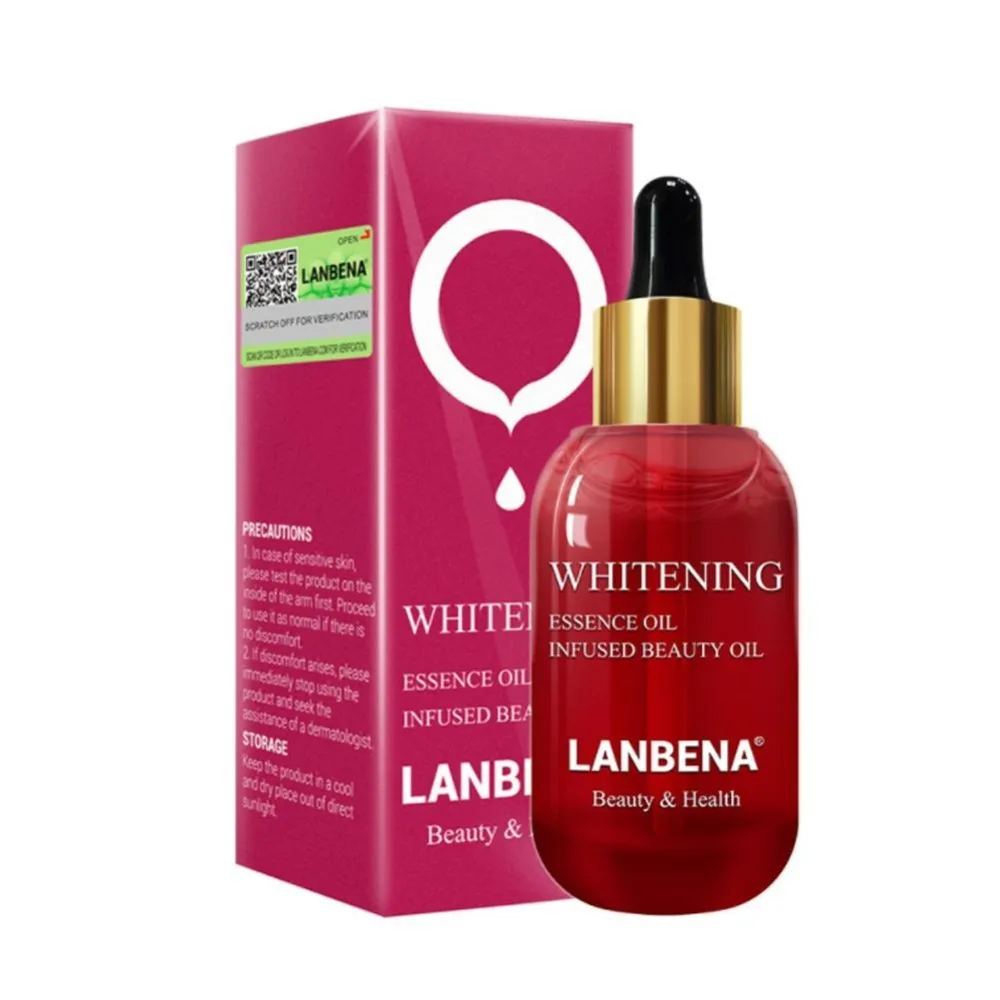LANBENA, Отбеливающее эфирное масло, витамин С, сыворотка для лица, удаляет веснушки, прыщи, пятна, морщины, питательный уход за кожей лица
