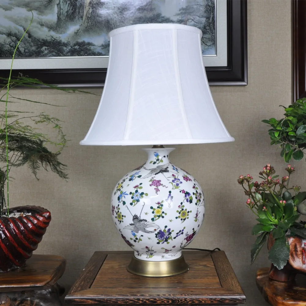 Art Chinese porcelain ceramic table lamp bedroom living room wedding table lamp Jingdezhen table lamp desk lamp (5)