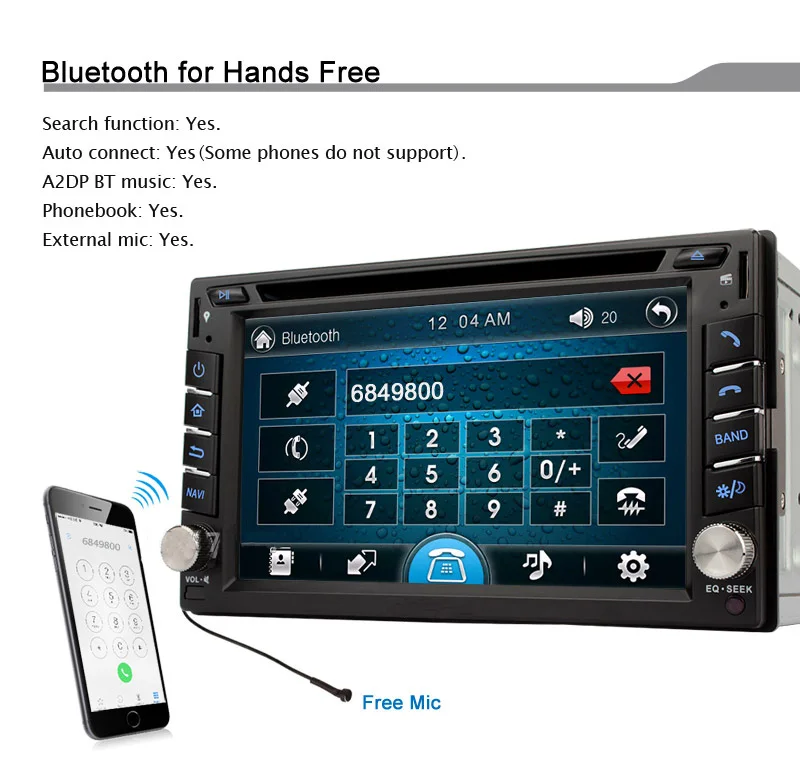 Cheap Eunavi Universal Double 2 Din Car Dvd Player 6.2 Inch Radio Stereo Head Unit Gps Navigation With Cd Mp3 Usb Bluetooth Swc 9