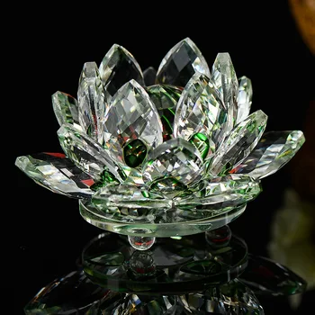 

Crystal Lotus Flower Crafts Feng Shui Ornaments Figurines Glass Paperweight Party Gifts Wedding Decoration Souvenirs